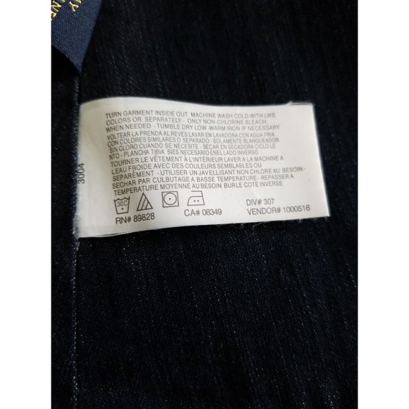 A-Line Dark Wash Belted Denim Blazer Jacket Women's Size Small - Picture 11 of 12